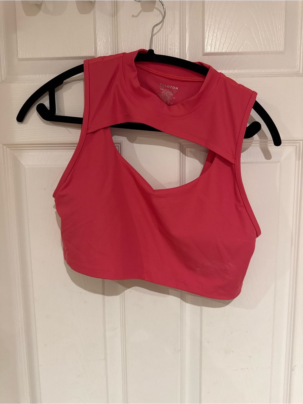 Peloton Coral-Pink Performance Crop Top